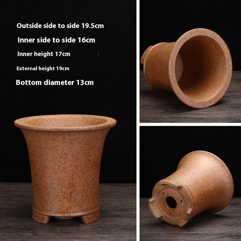 Firewood Purple Sand Orchid Pots Bamboo Basin Breathable Bonsai