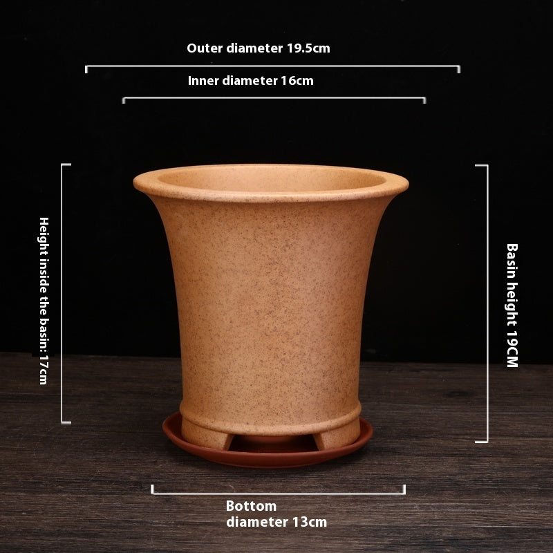 Firewood Purple Sand Orchid Pots Bamboo Basin Breathable Bonsai